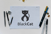 Black Cat Pet Animal Silhouette Logo, a Branding & Logo Template by jongcreative (Thumbnail 3 of 4)