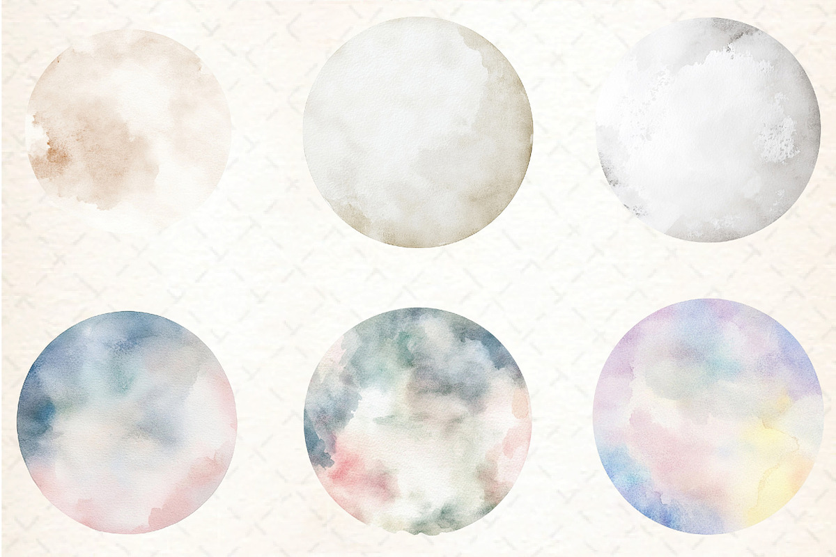 White Watercolor Circles Clipart, an Illustration by DreamCafeArt (Photo 3 of 7)