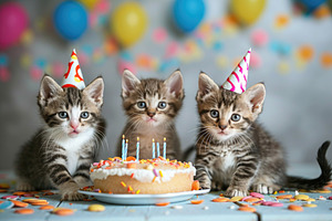 Three young cats are seated in front, a Photo by Iftikhar Alam