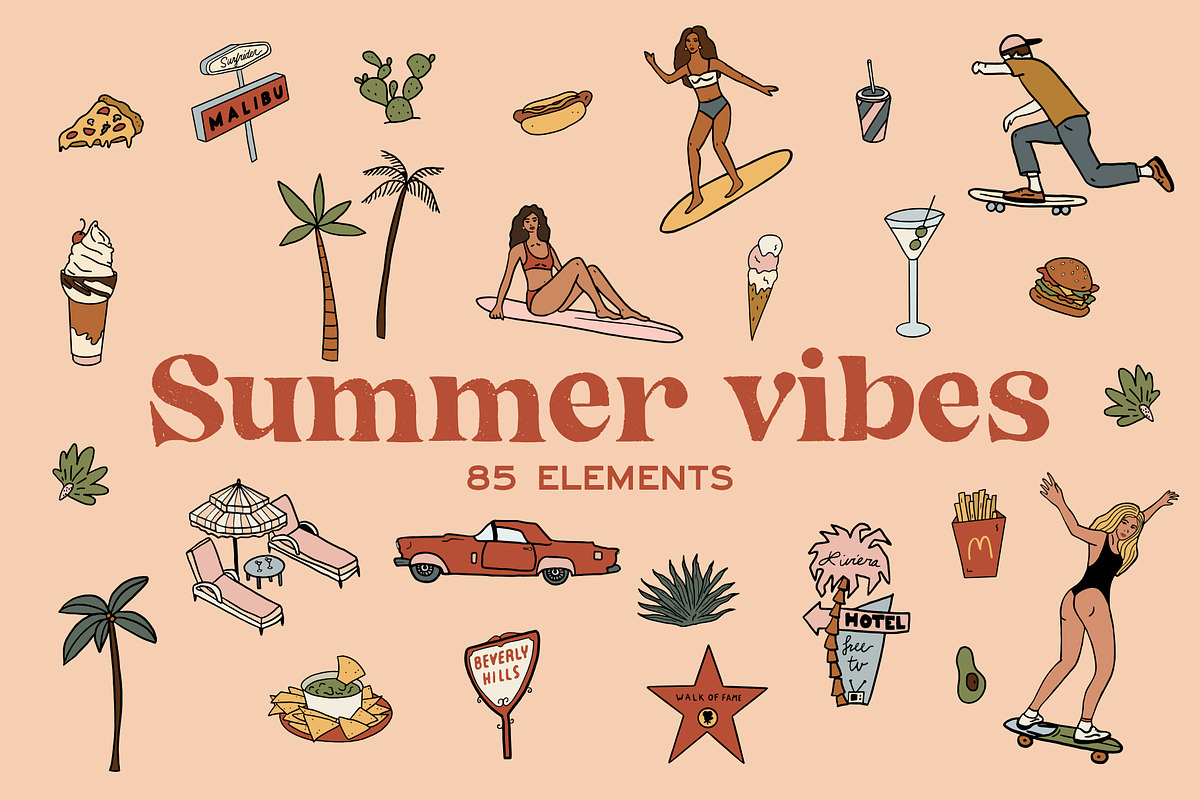Summer vibes bundle, an Object Graphic by Lisa Mill (Photo 1 of 9)