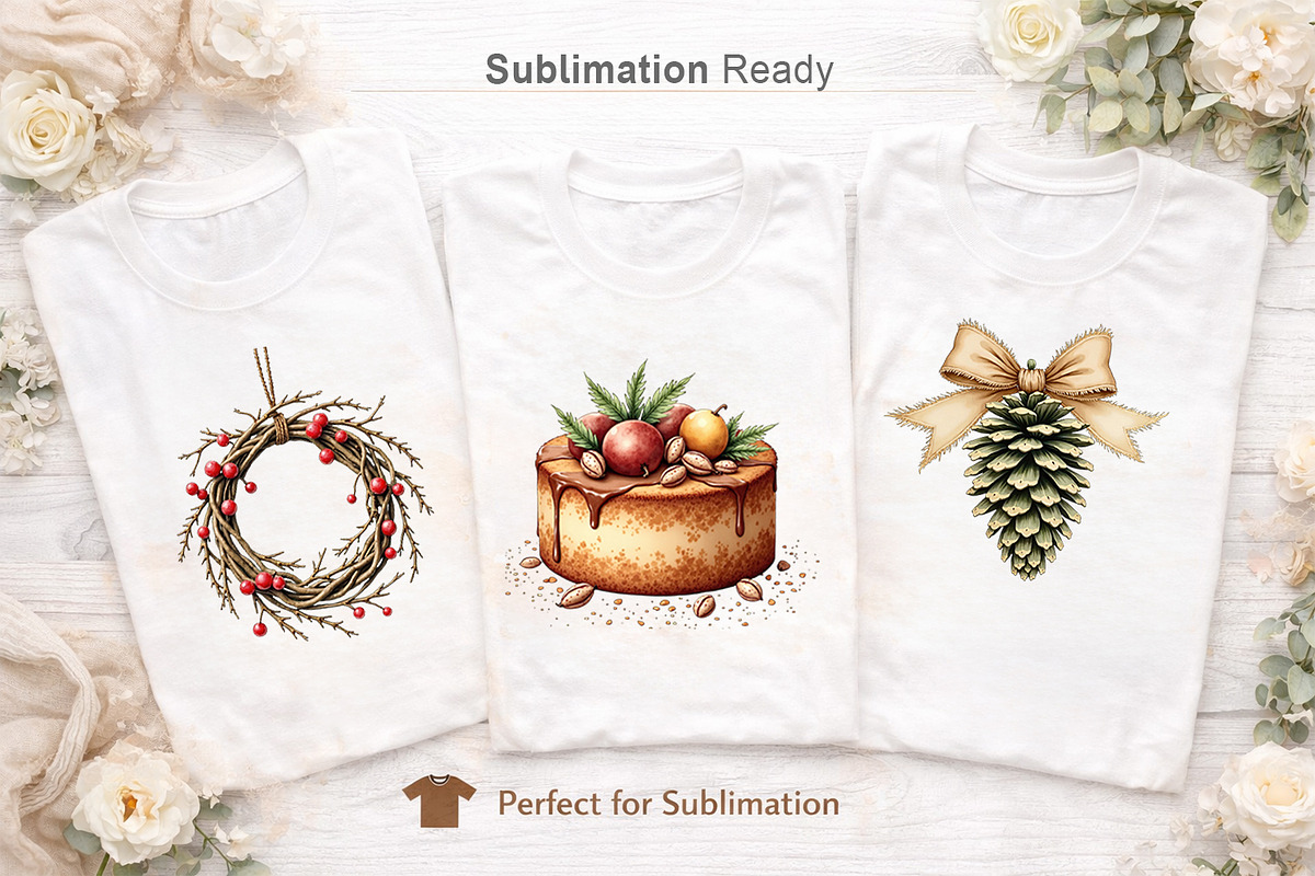 Vintage Farmhouse Christmas Clipart, an Illustration by Artnoy (Photo 6 of 8)