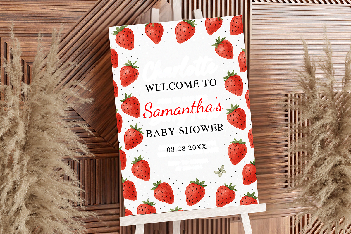 Berry Shower Welcome Sign, a Poster Template by Shinehoon (Photo 3 of 3)
