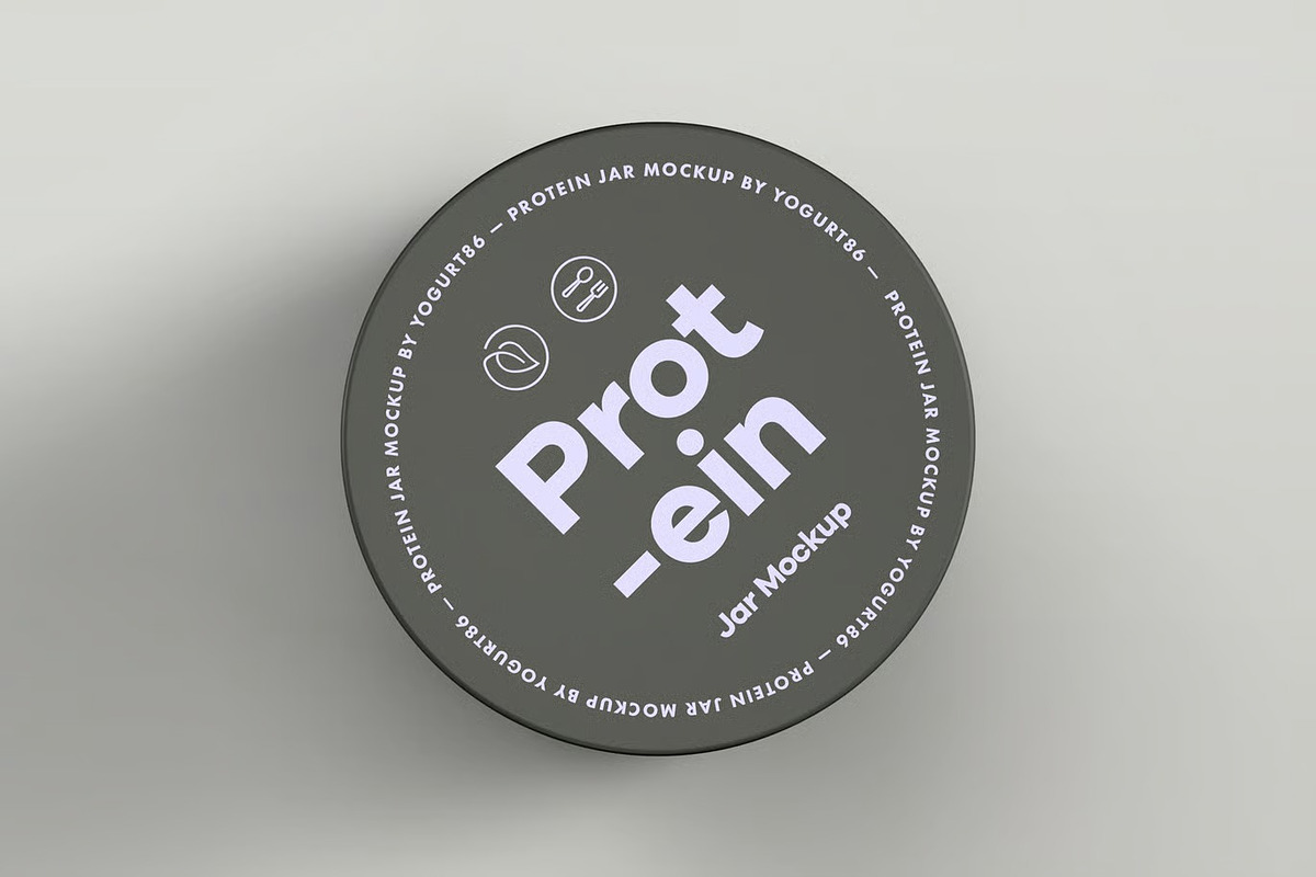 Protein Tall Jar Mock-up, a Packaging Mockup by zippypixelstudio (Photo 2 of 12)