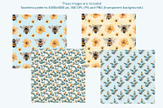 Bees and flowers watercolor clipart, a Seasonal Illustration by Anna Druzhkova (Thumbnail 8 of 17)
