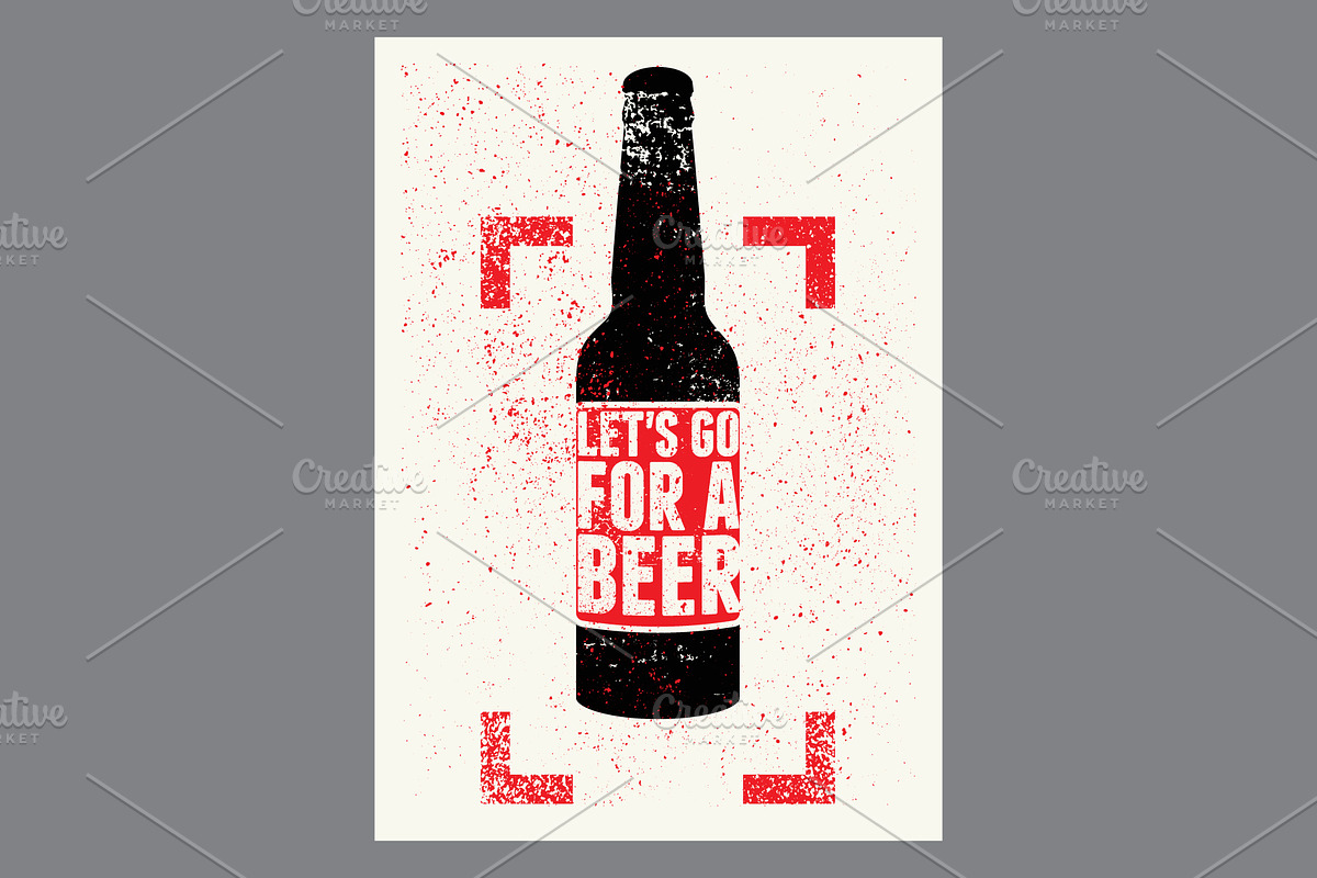 Beer grunge vector poster set., a Food Illustration by PoPaShop (Photo 9 of 9)