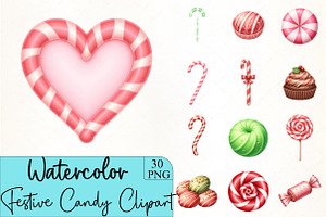 Festive Candy Clipart, an Illustration by CrexoraLab
