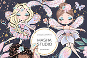 Fairies & Butterflies Clipart, an Illustration by Masha  Studio (Thumbnail 9 of 9)