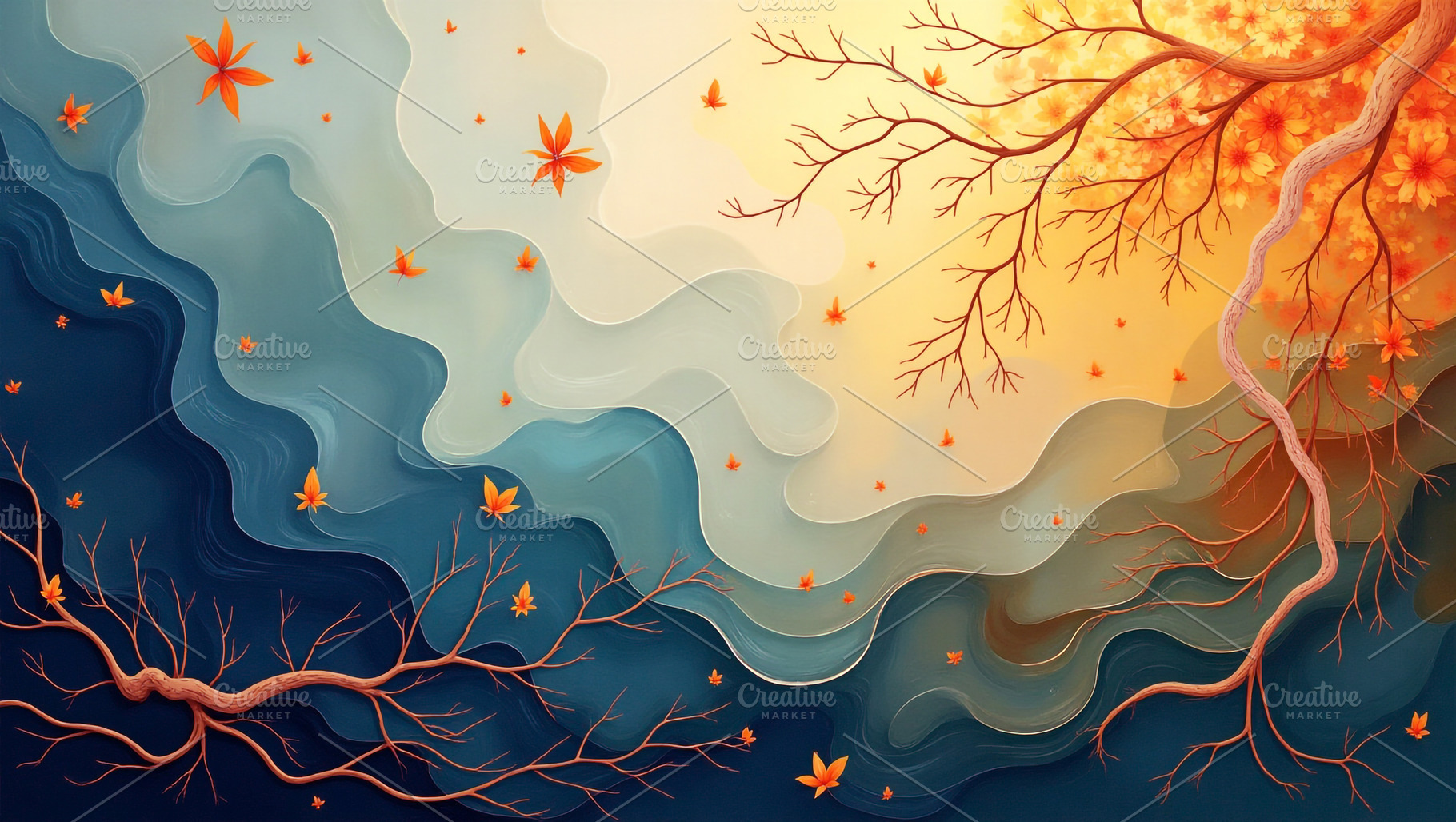 Abstract Autumnal Landscape with Lay, an Abstract Photo by Stock Shape