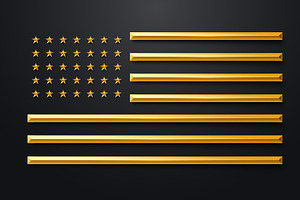Luxury Dark And Golden USA Flag, a Background Graphic by Black White Mouse Design