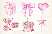Pink Kids Birthday Clipart, an Illustration by Dream Creation (Thumbnail 2 of 5)
