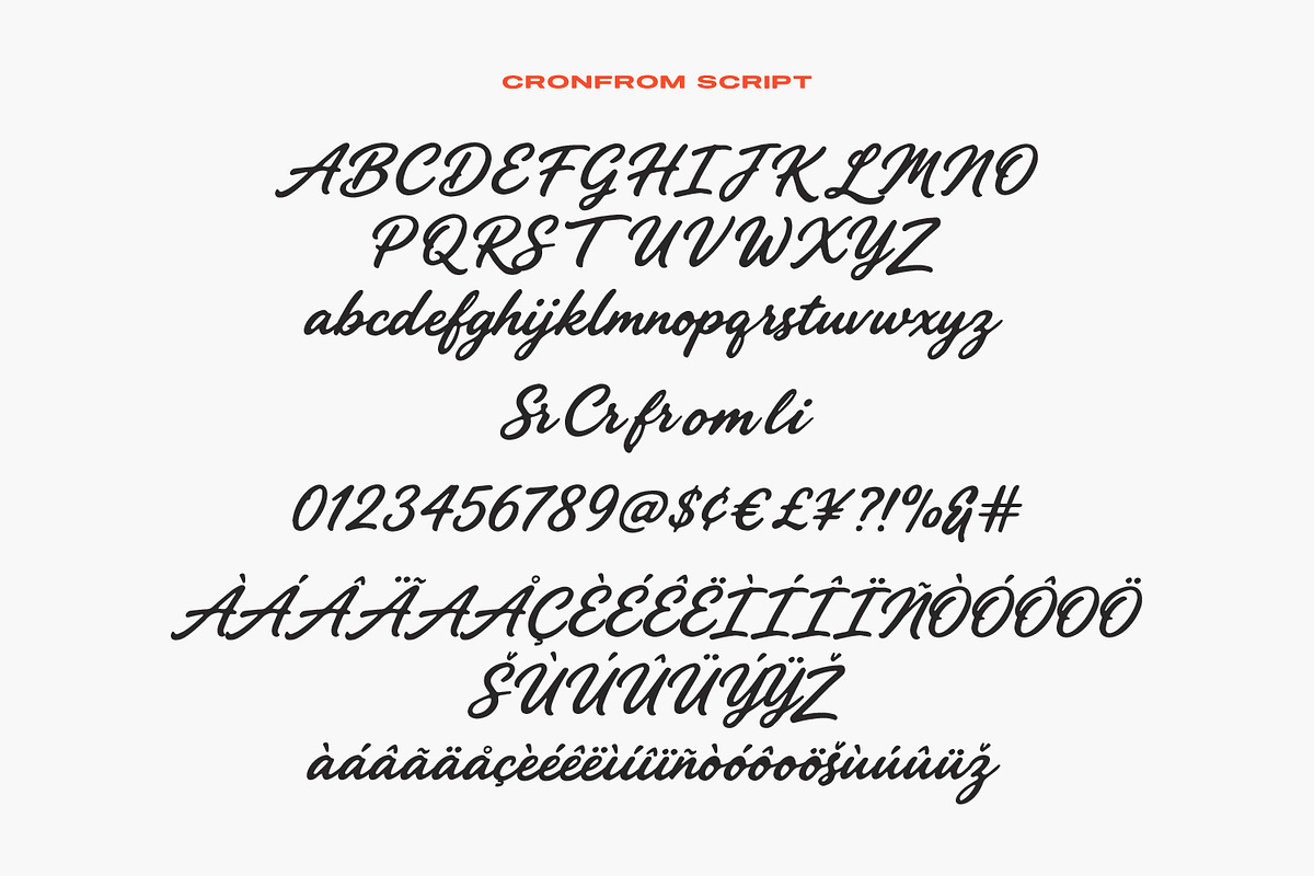 Cronfrom Font Duo Script Wide Sans, a Script Font by Maulana Creative (Photo 5 of 7)