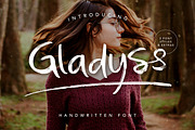 Gladyss Brushed Handwritten Font, a Handwritten Font by peterdraw (Thumbnail 1 of 8)