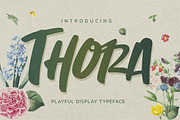 Thora – Playful Display Typeface, a Handwritten Font by Almarkhatype (Thumbnail 1 of 8)