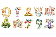 Cute Animal Alphabet Clipart Bundle, an Illustration by Designworld (Thumbnail 4 of 6)