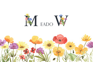 Watercolor meadow