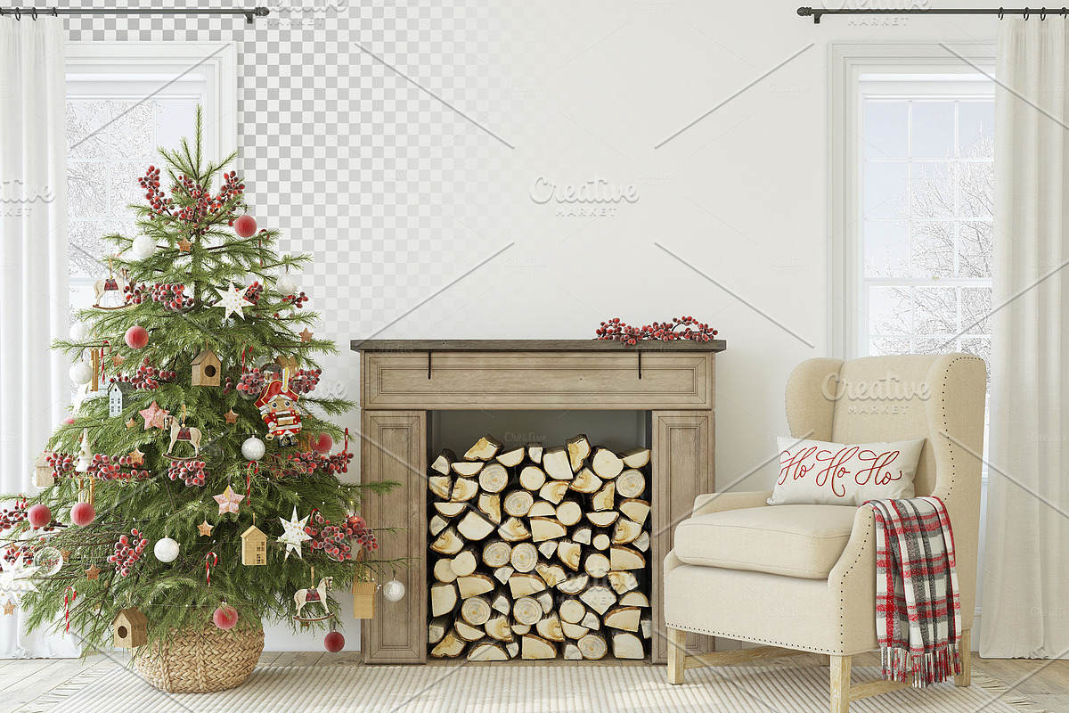COZY CHRISTMAS Wall&Frame Mockups, a Poster Template by MyHomeMockups (Photo 2 of 12)