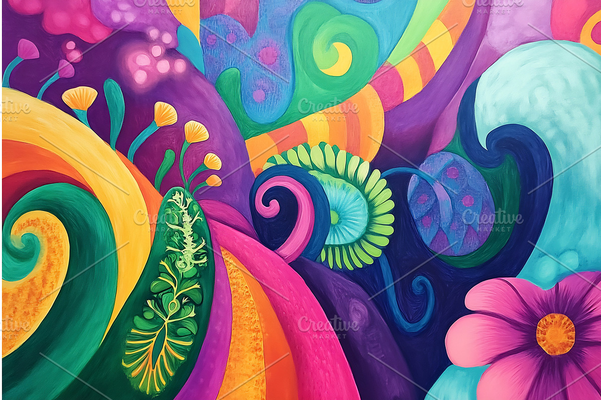 Colorful abstract mural design, a Texture Illustration by Beautiful things