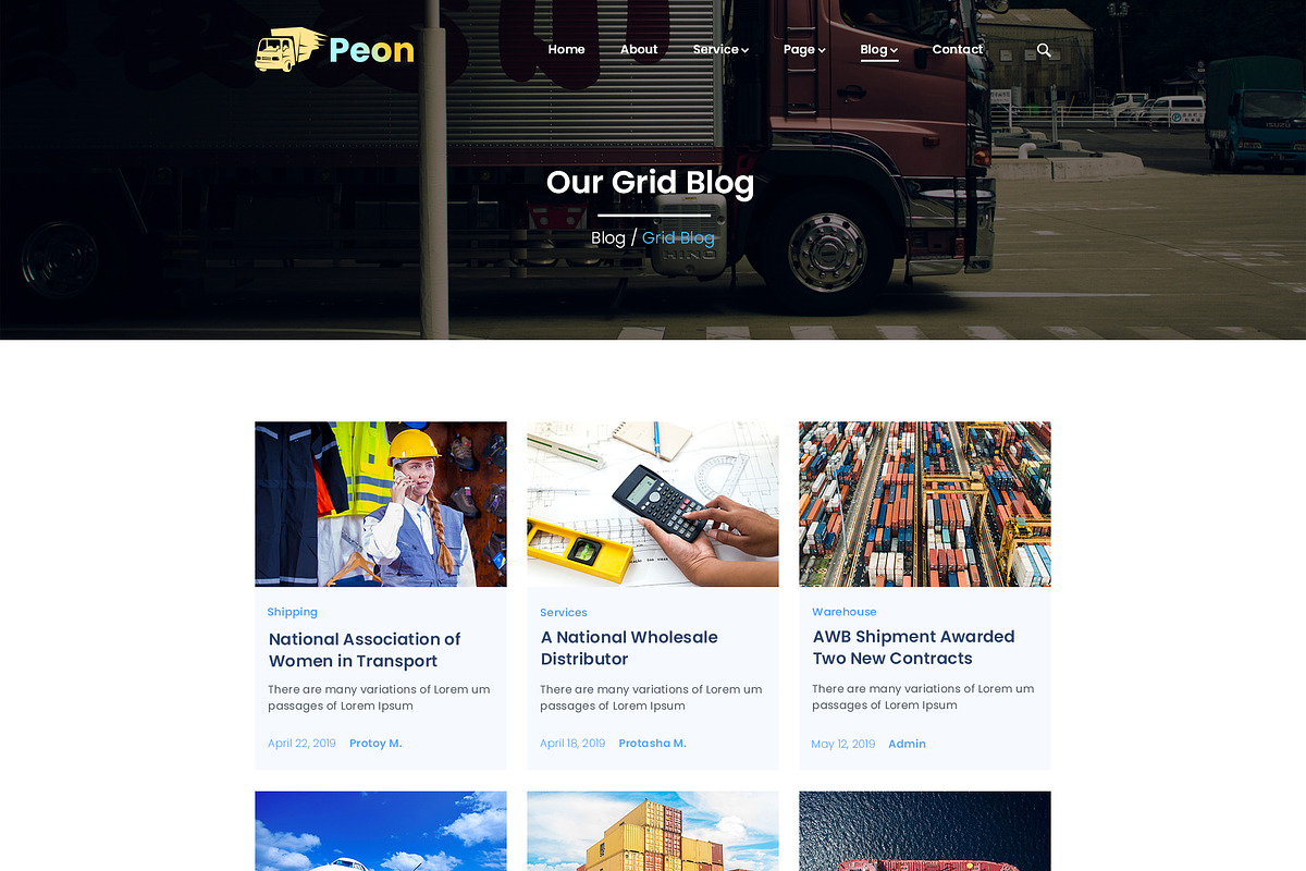Peon - Logistic PSD Template, a Landing Page Template by Andit themes (Photo 26 of 34)