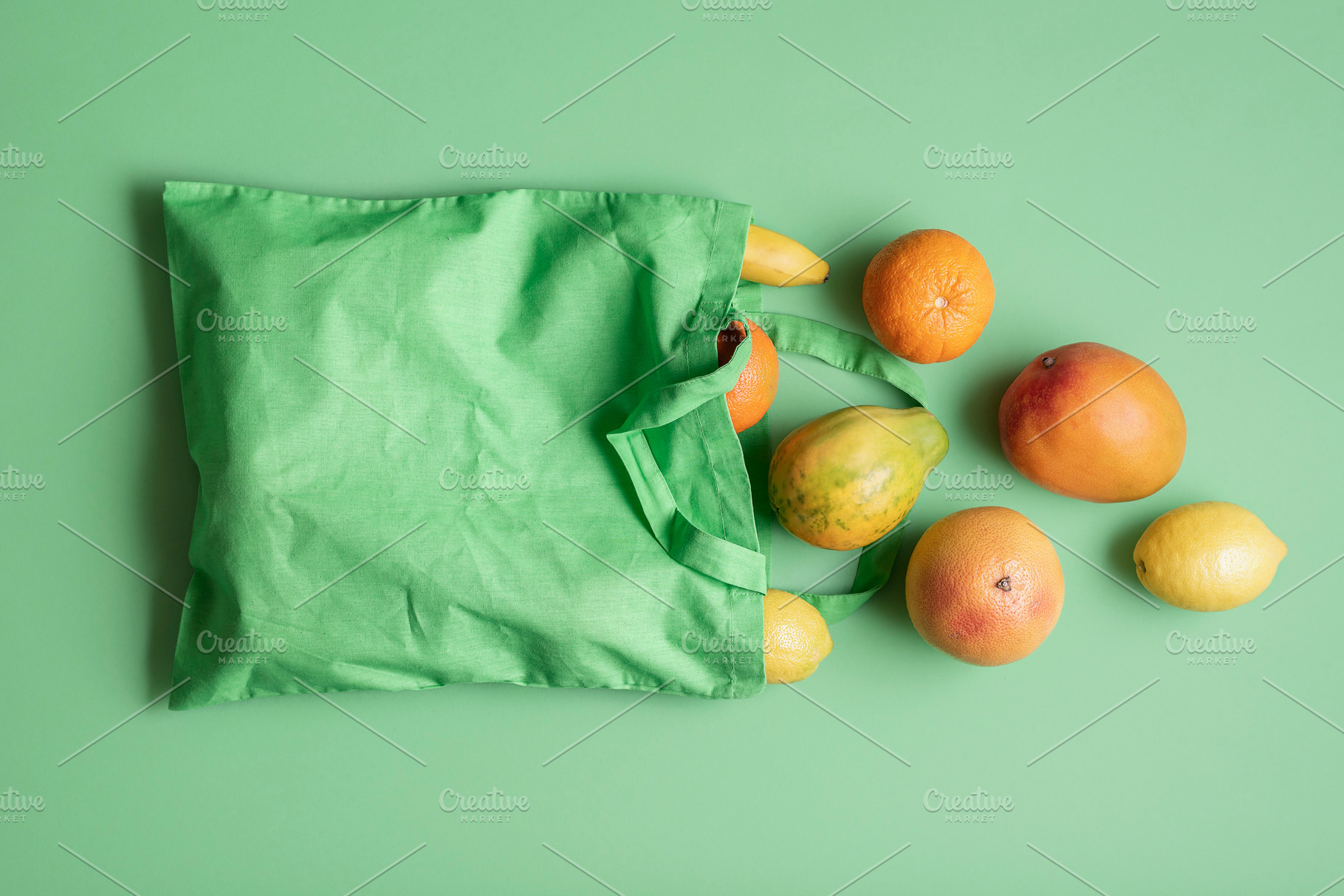 Bag of tropical fruits. Food shoppin, a Food & Drink Photo by YesPhotographers