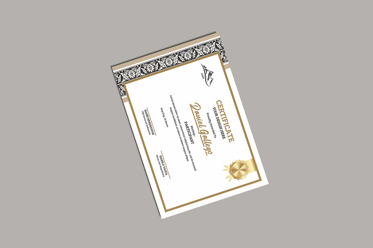 A4 Certificate Mockup, an Advertising Mockup by rizalamora (Photo 2 of 11)