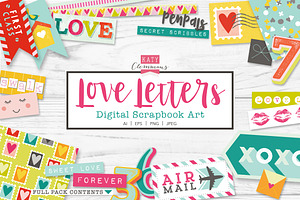 Love Letters Digital Scrapbook Art