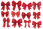 Red Textured Bows Mega Bundle, a Decorative Illustration by Stellalunarts (Thumbnail 3 of 23)
