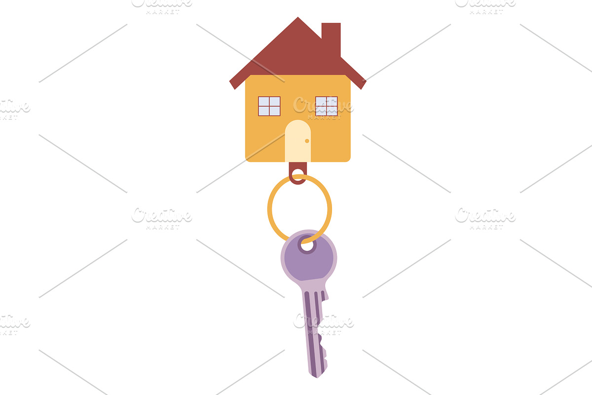 Door keys keyfob. Ring with, an Illustration by Things for designers