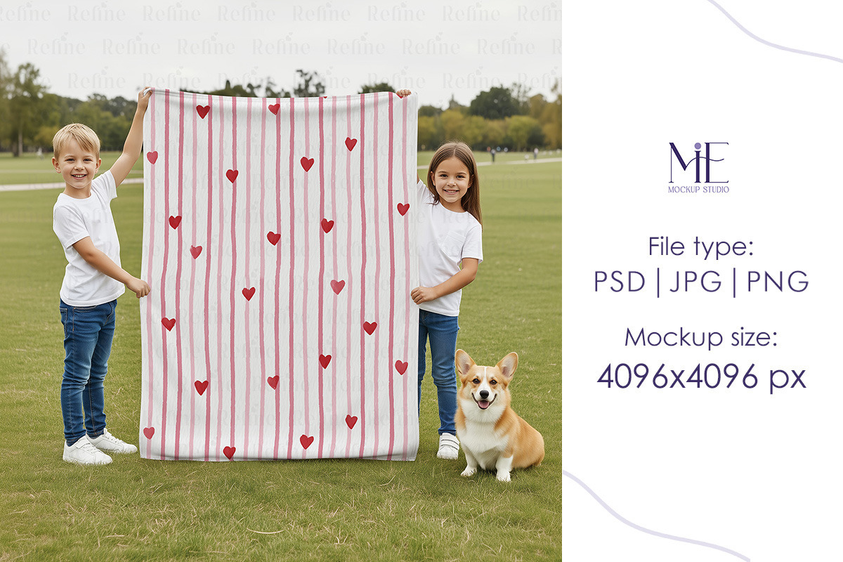 Throw Blanket Mockup Kids Textile, a Household Mockup by Mie Mockup Studio (Photo 3 of 5)