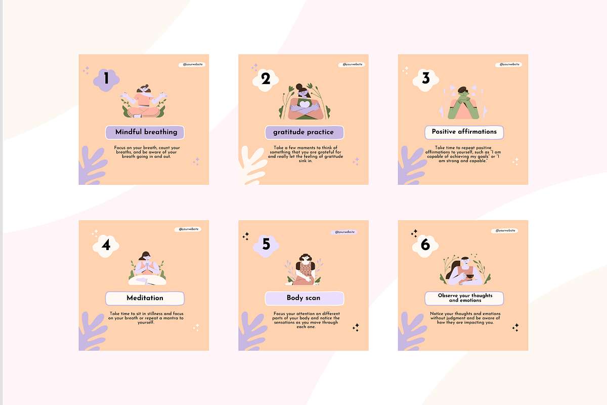 Mental Health Instagram Templates, a Social Media Template by Adored Templates (Photo 4 of 10)