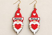 Christmas Gnome Earrings Laser Cut, a Seasonal Illustration by Canvas Craft (Thumbnail 3 of 3)