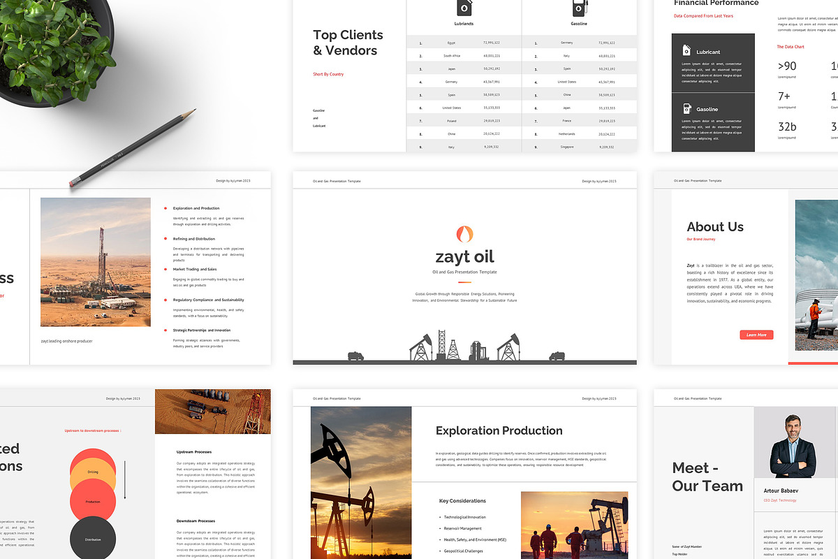 Zayt Oil & Gas Powerpoint Template, a Presentation Template by kylyman (Photo 1 of 5)