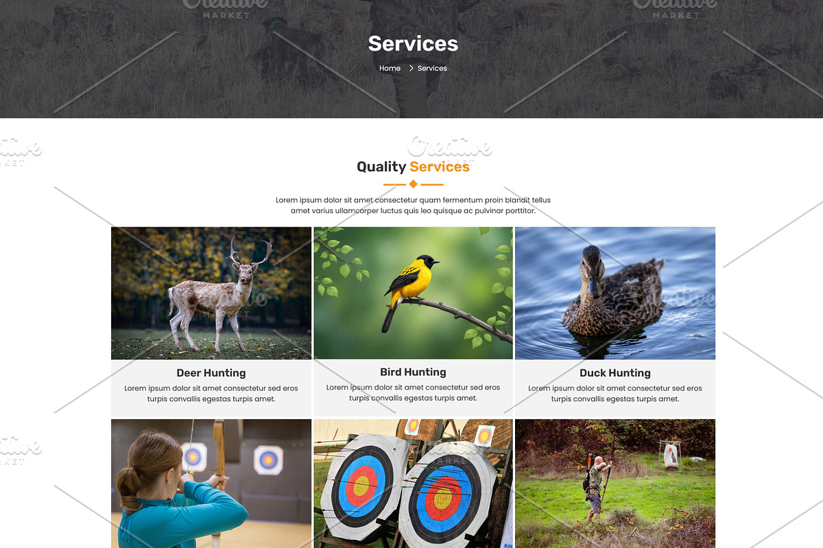 Hunting & Archery Club Template, a WordPress Template by HasnainDEV (Photo 4 of 8)