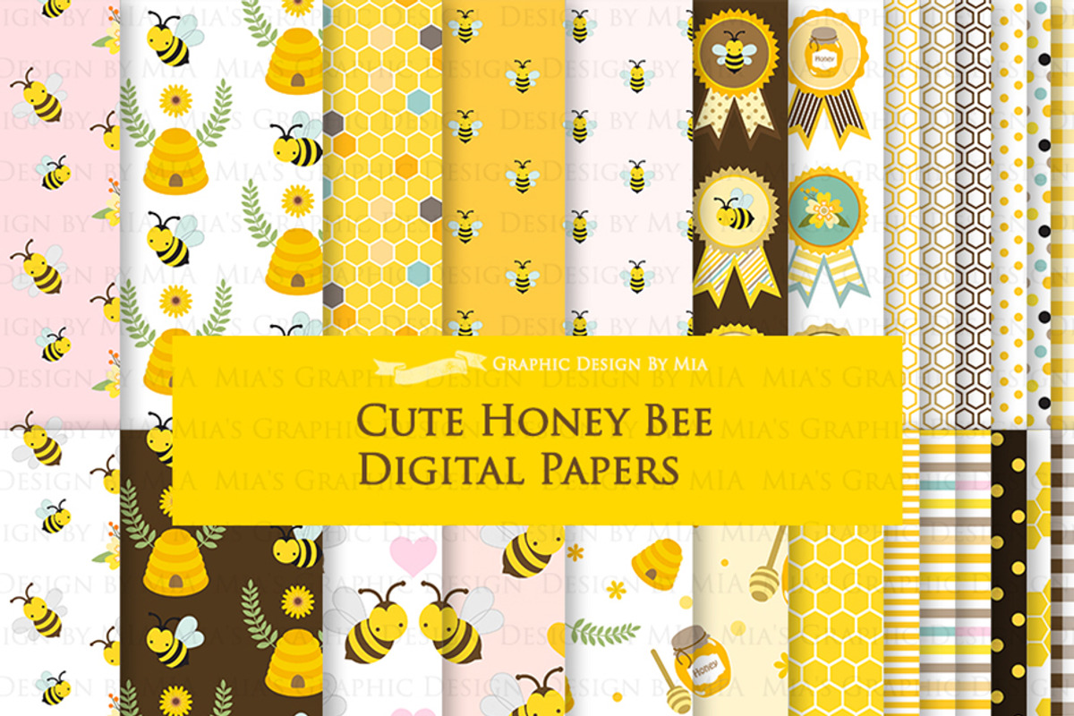 Cute Bee, Bee, Honey Bee, an Illustration by Mia's Graphic Design (Photo 6 of 9)