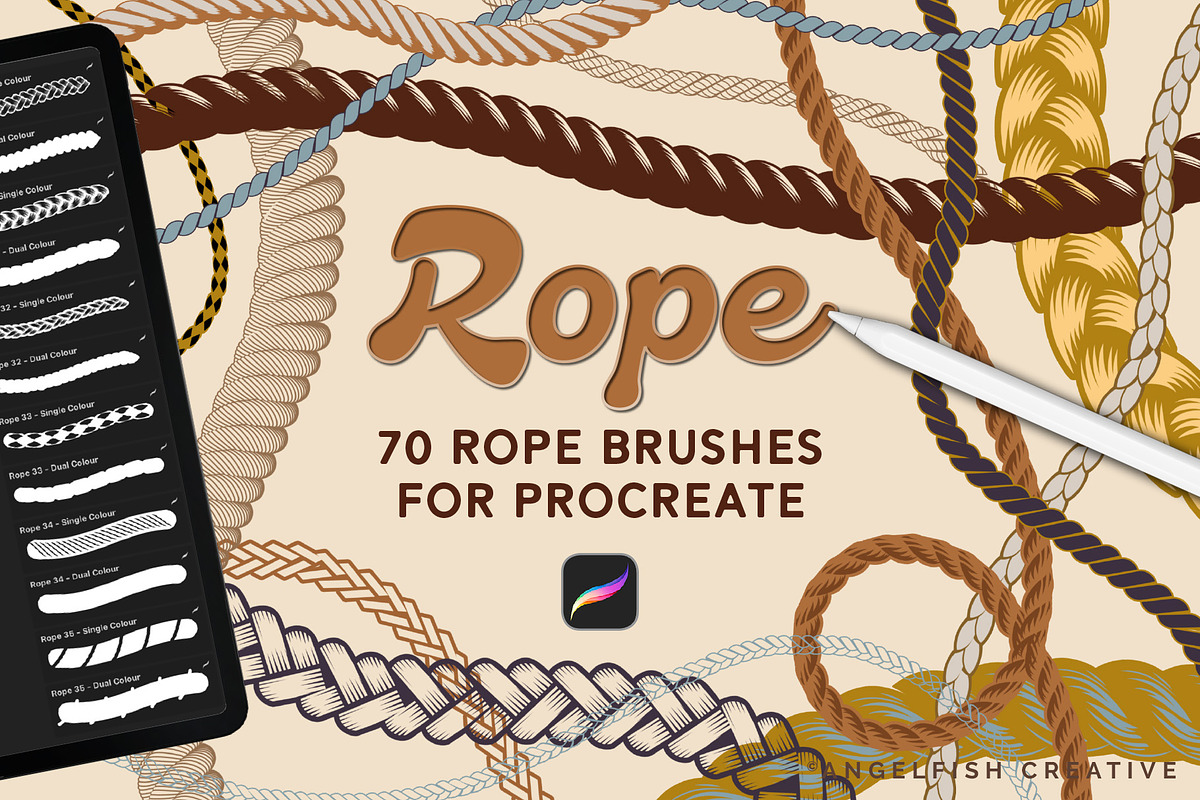 Rope Procreate Brush Set, a Brush Add-On by AngelfishCreative (Photo 1 of 7)