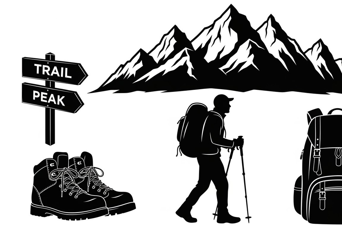 Hiking Adventure Silhouette Bundle, an Illustration by yasushie (Photo 16 of 51)