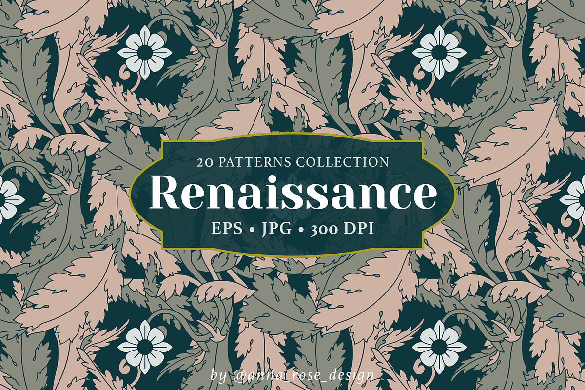 Moody Renaissance Acanthus Patterns, a Pattern Graphic by Rose Design (Photo 1 of 12)