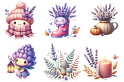 Watercolor Lavender Fall Clipart, an Illustration by Watercolor design (Thumbnail 3 of 4)