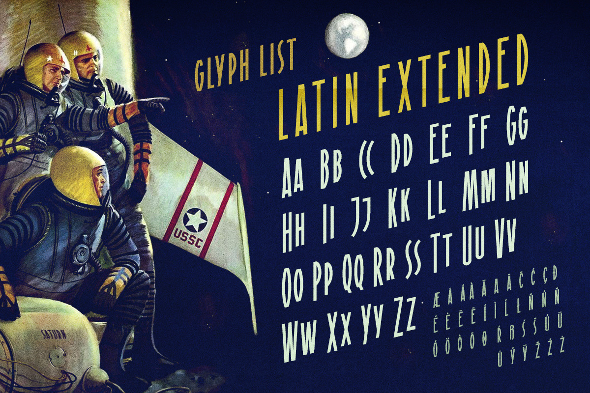 Saturn - retro futuristic font, a Font by Shimanov Types (Photo 2 of 6)