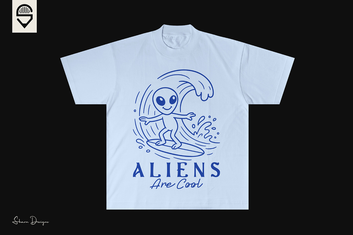 Aliens are cool, an alien surfing, a Graphic by shaondesigns (Photo 3 of 4)