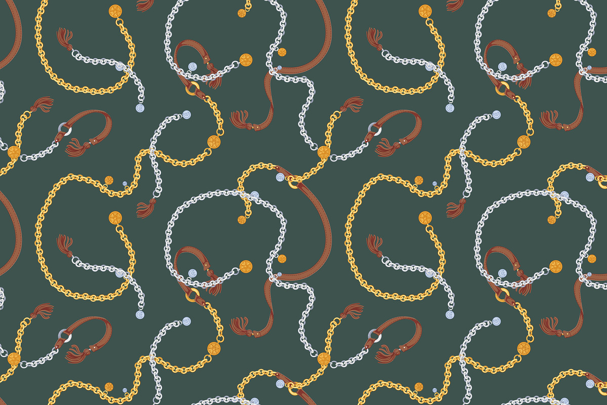 Gold, silver chains seamless pattern, a Pattern Graphic by Good Studio (Photo 12 of 20)