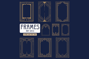 Art Deco 9 Vertical Frames