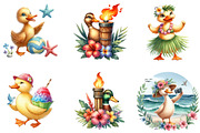 Duck Clipart, Hawaiian Clipart, Trop, an Illustration by DreamArtGraphic (Thumbnail 4 of 4)