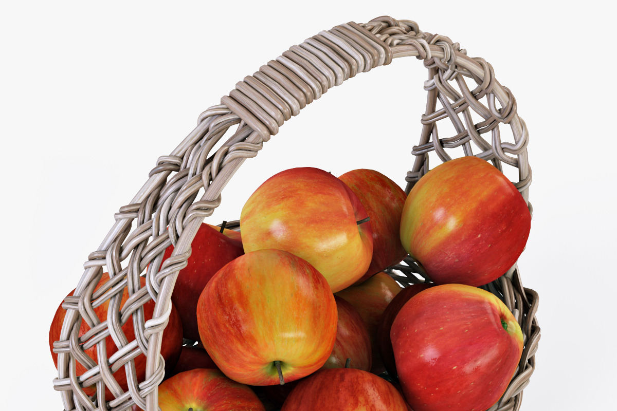 Wicker Basket 04 Gray with Apples, a Food & Drink 3D Model by Markelos (Photo 7 of 31)