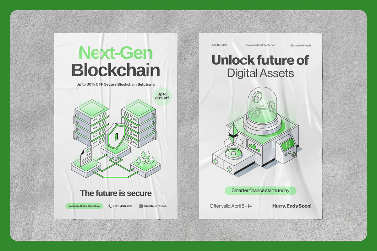 70 Fintech & Blockchain Isometric, a Technology Illustration by Brickclay (Photo 8 of 12)