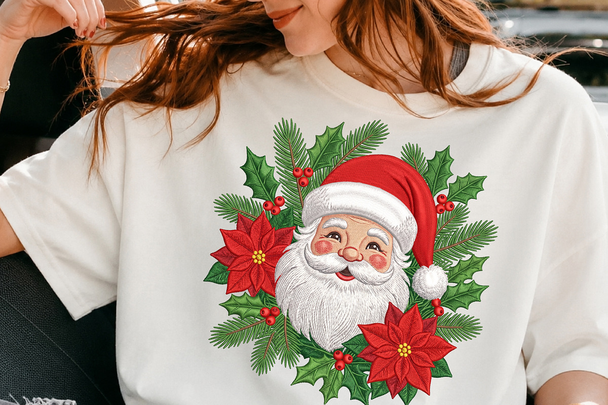 Santa Poinsettia Christmas PNG, an Object Illustration by DreamCafeArt (Photo 3 of 6)