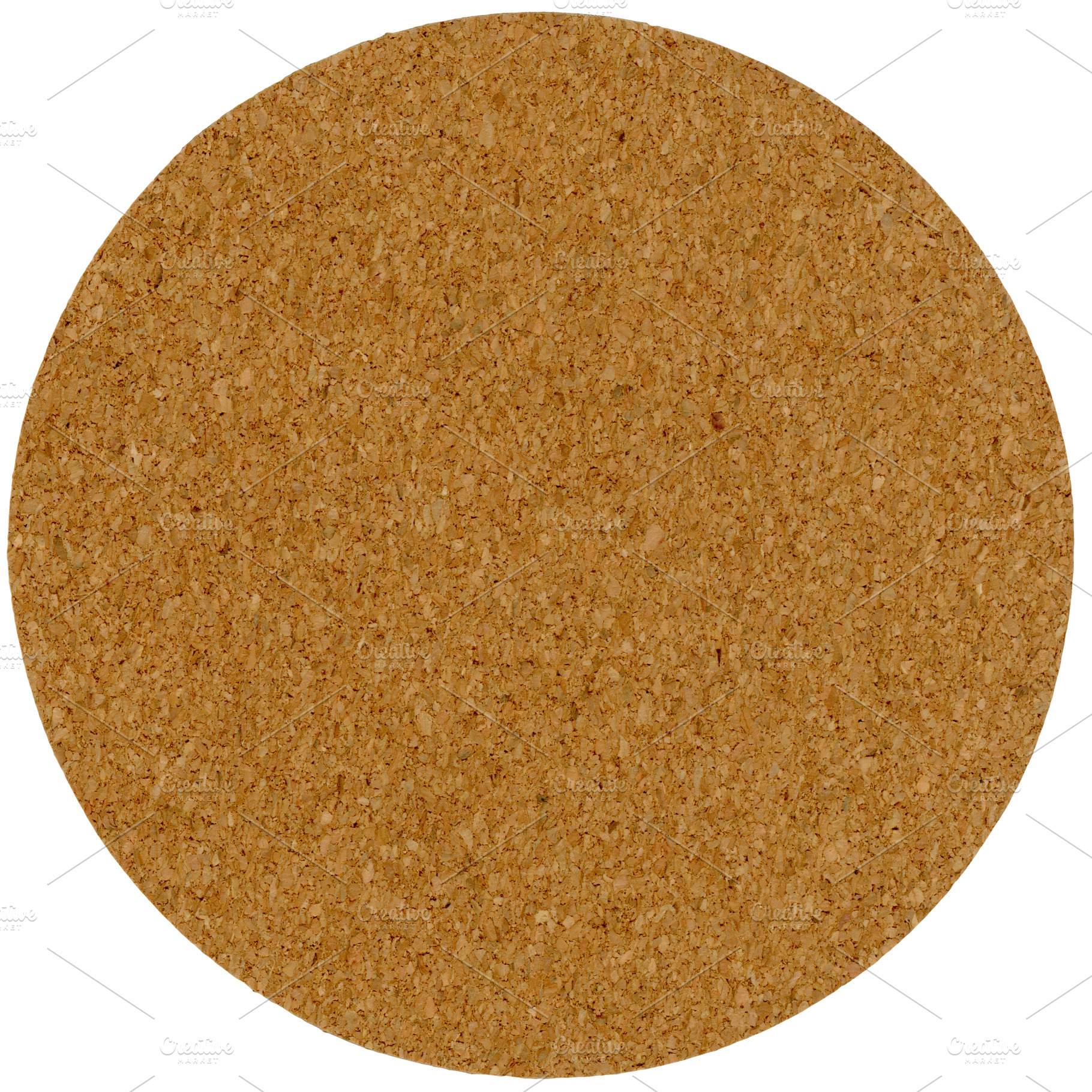 cork beermat drink coaster over white, a Photo by WorldOfPhotos