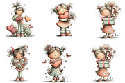 Mother’s Day Clipart Little Girl, a Seasonal Illustration by Designking (Thumbnail 5 of 5)
