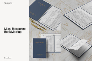 Menu Restaurant Book Mockup, a Books & Magazine Mockup by Tokobeta