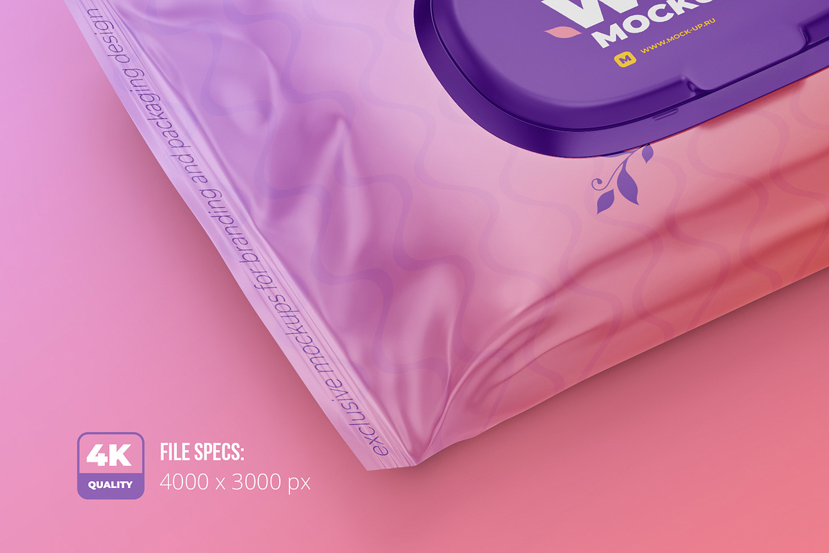 Wet Wipes with Cap Mockup angled, a Cups & Container Mockup by easymock (Photo 2 of 8)