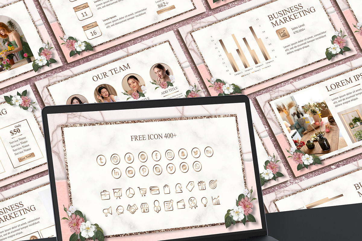 Beauty Rose Powerpoint Template, a Presentation Template by SKY CREATION (Photo 6 of 6)